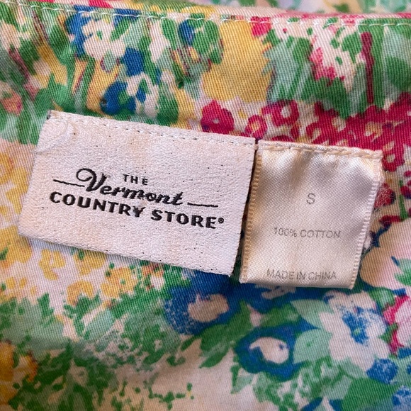 Vermont Country Store Midi Dress Size S Pink Green Floral Grandma Cottagecore - Picture 7 of 8